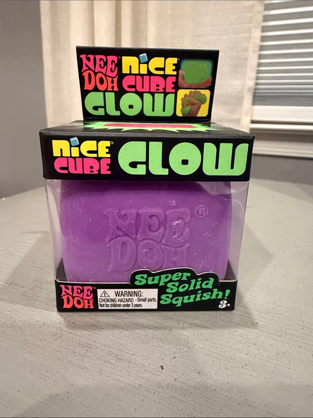 Needoh Nice Cube Glow - Purple Super Solid Squish